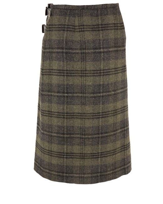 Celtic & Co. Blue Midi Celt Kilt Plaid Skirt