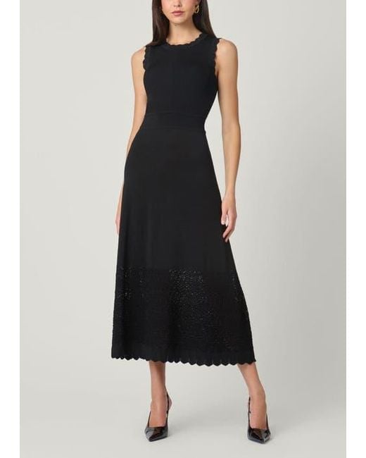 Shoshanna Brooke Pointelle Knit Dress in Black | Lyst