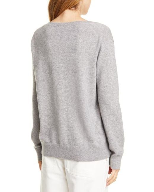 Vince Gray Weekend V-Neck Cashmere Sweater