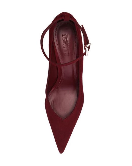 SCHUTZ SHOES Red Mia Ankle Strap Pointed Toe Pump