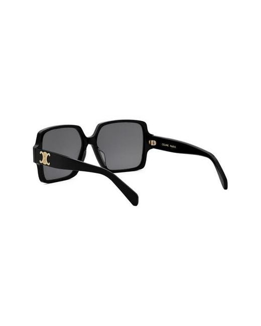 Céline Black Triomphe 60Mm Square Sunglasses