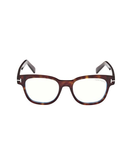 Tom Ford Brown 50Mm Square Light Blocking Glasses for men