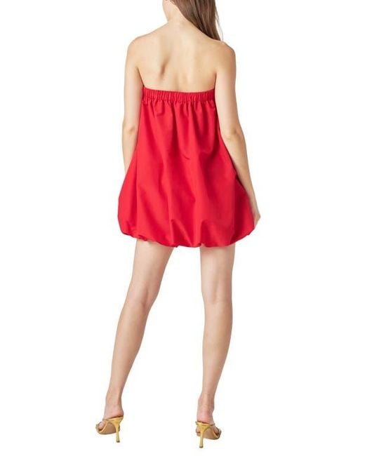 Endless Rose Red Strapless Bubble Minidress