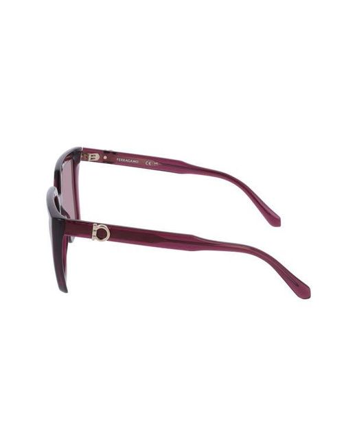 Ferragamo Purple 54Mm Modified Rectangular Sunglasses