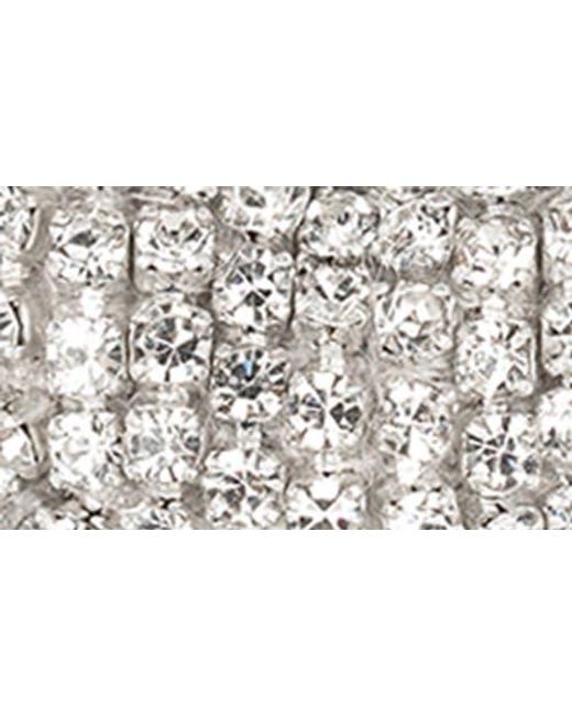 Deepa Gurnani White Danira Crystal Heart Earrings