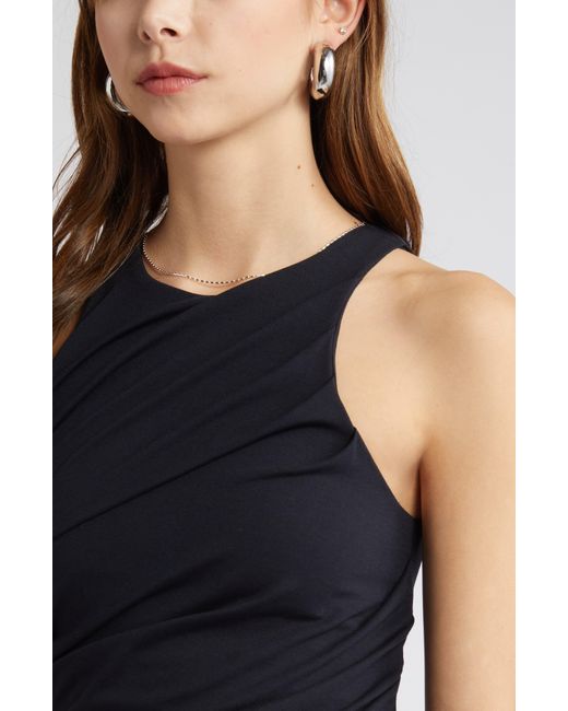 Open Edit Blue Side Ruched Tank