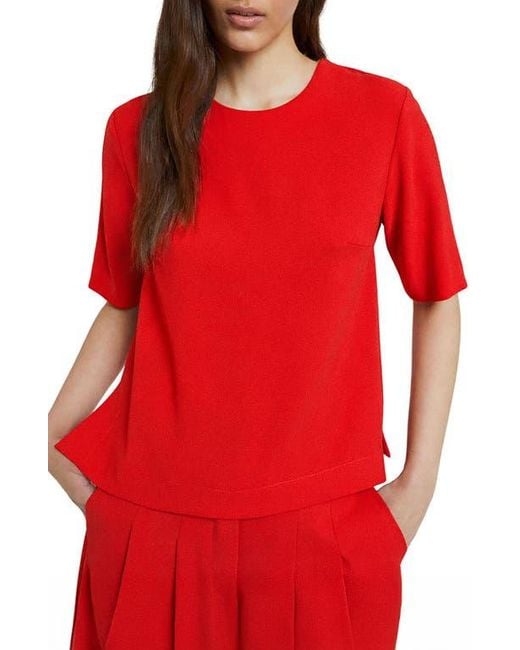 Ottod'Ame Red Solid Blouse