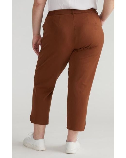 UNIVERSAL STANDARD Brown X Henning All Day Mercer Crop Tapered Leg Pants