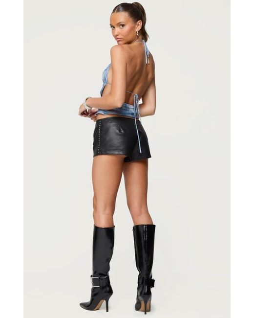 Edikted Blue Printed Open Back Halter Top