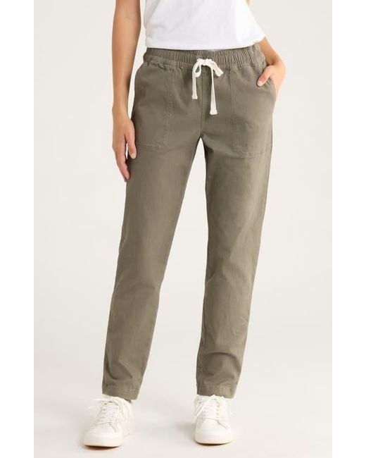 Free Fly Gray Pacifica Stretch Twill Drawstring Pants