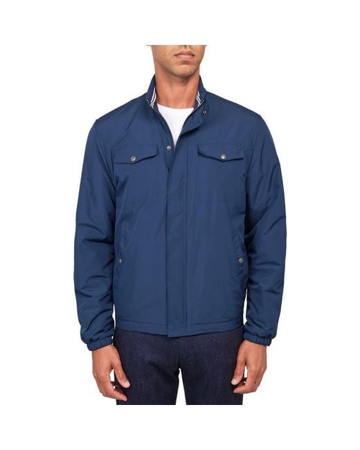 Con.struct Blue Slim Fit Solid Hybrid Field Jacket for men