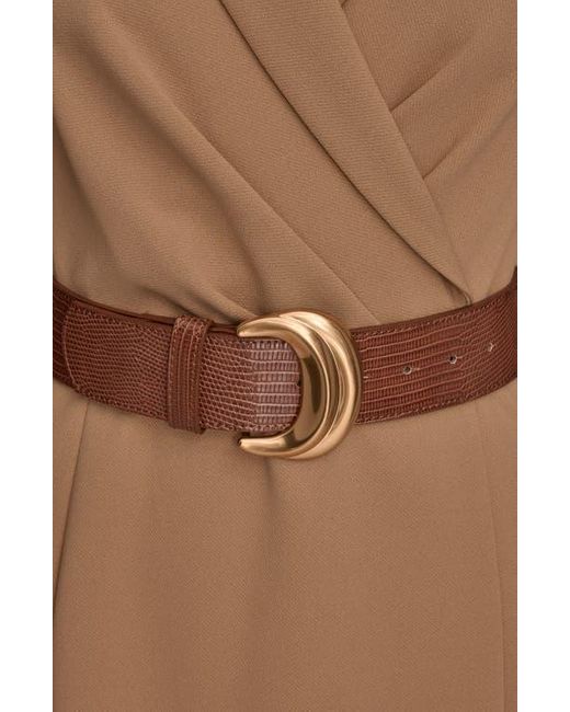 Donna Karan Natural Sleeveless Belted A-Line Dress
