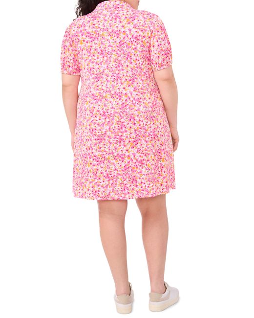 Cece Pink Floral Knit Dress