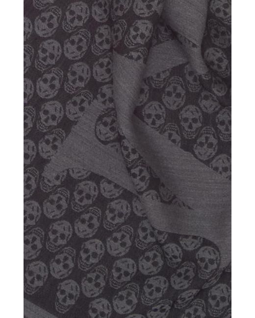 Alexander McQueen Gray Multilogo Wool Scarf for men