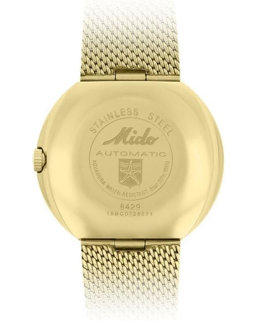 MIDO Metallic Commander Automatic Mesh Strap Watch, 37Mm