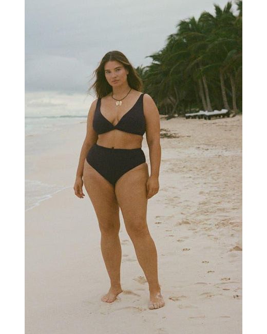Mango Black Twist Front Bikini Top