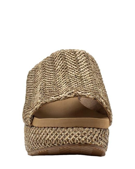 Volatile Raffia Volatile Canteen Water Resistant Raffia Wedge Platform Sandal in Brown ...