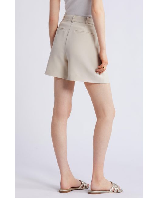 Nordstrom Natural Pleated Textured Shorts