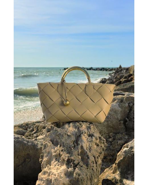 Rebecca Minkoff Metallic Mini Frankie Woven Leather Tote