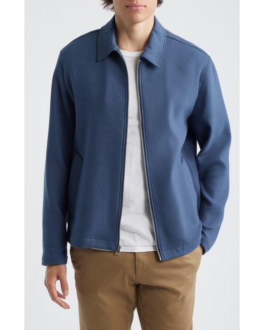 Vince Blue Cotton Blend Zip Jacket for men