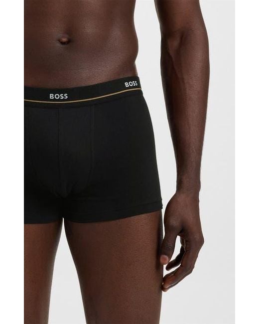 Boss Brown Assorted 5-Pack Essential Stretch Cotton Trunks for men