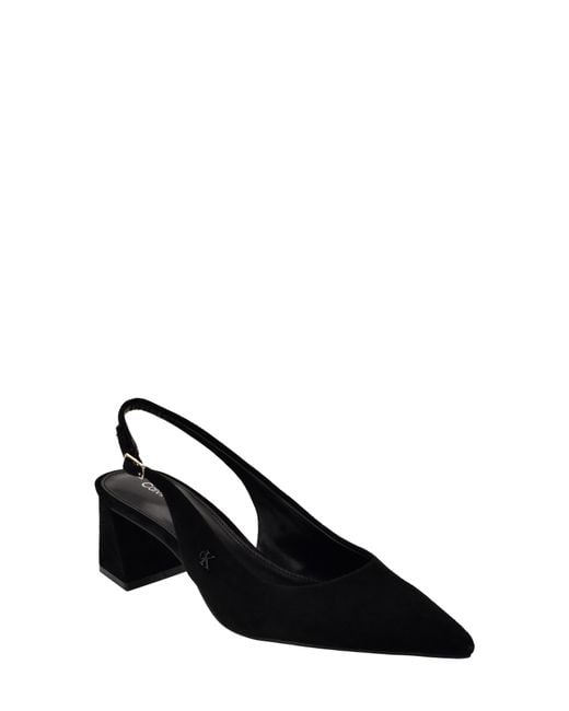 Calvin Klein Black Sarra Slingback Pointed Toe Pump