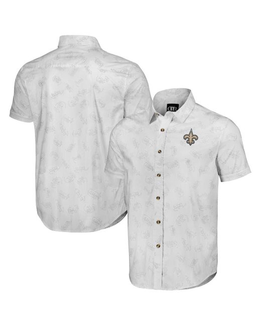 NFL X DARIUS RUCKER Gray Collection By Fanatics New Orleans Saints Woven Short Sleeve Button Up Shirt At Nordstrom for men