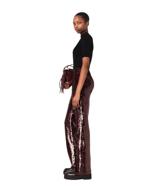 Maje Sequin-Embroidered Trousers