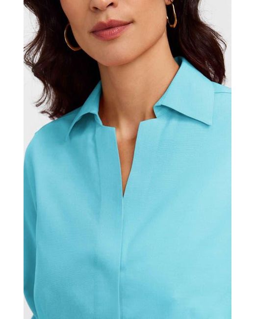 Foxcroft Blue Taylor Fitted Non-Iron Shirt