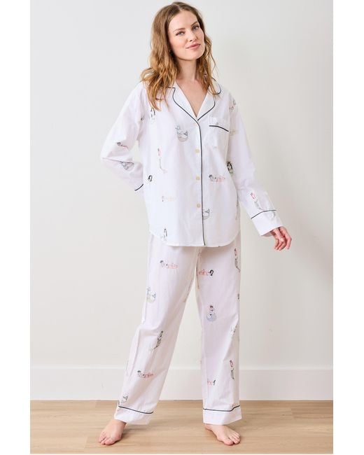 Printfresh White Long Pj Set