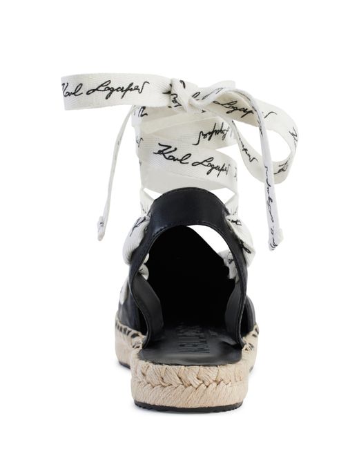 Karl Lagerfeld White Mariko Ankle Strap Platform Espadrille