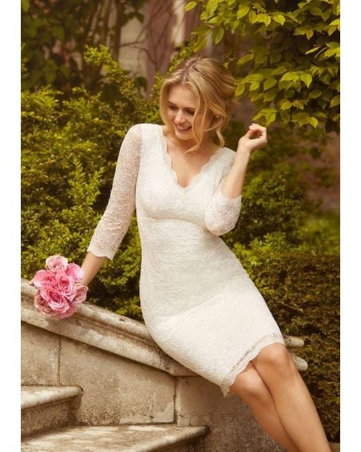 Alie Street London Gray Anya V-Neck Lace Wedding Dress