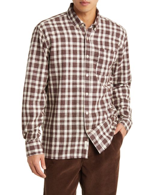 Forét Multicolor Drift Plaid Cotton Button-down Shirt for men