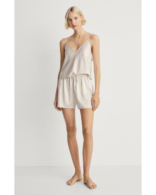 Mango White Stretch Silk Camisole