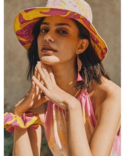 Lost Pattern Pink Tropical Bliss Reversible Sun Hat