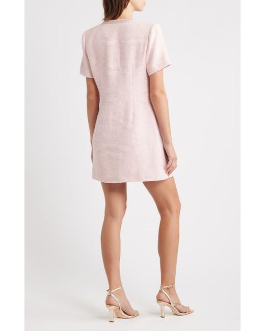 Endless Rose Pink Tweed Button-Up Minidress