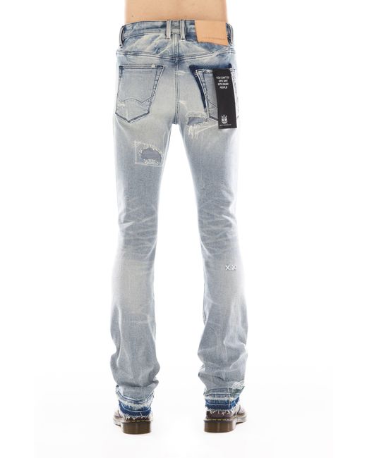 Cult Of Individuality Blue Lenny Ripped Bootcut Jeans for men