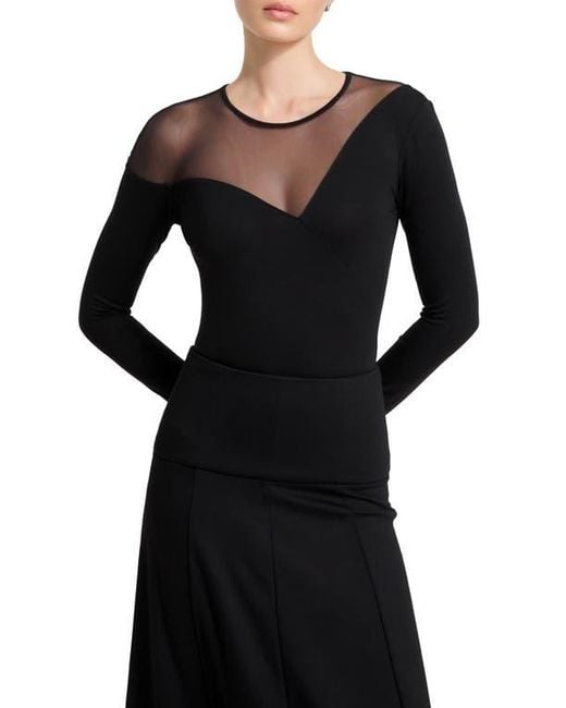 MARCELLA Black Charli Mesh Top