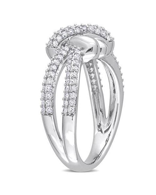 Julianna B Metallic Crossover Split-Shank Ring 14K