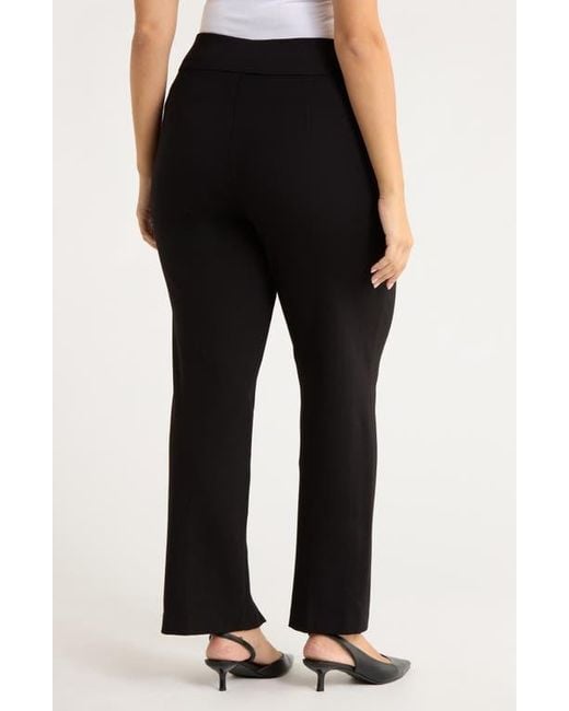 Anne Klein Black Slit Cuff Pull-On Pants