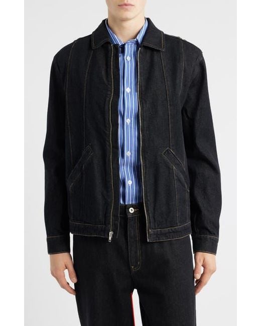 KROST Black Denim Combo Jacket for men