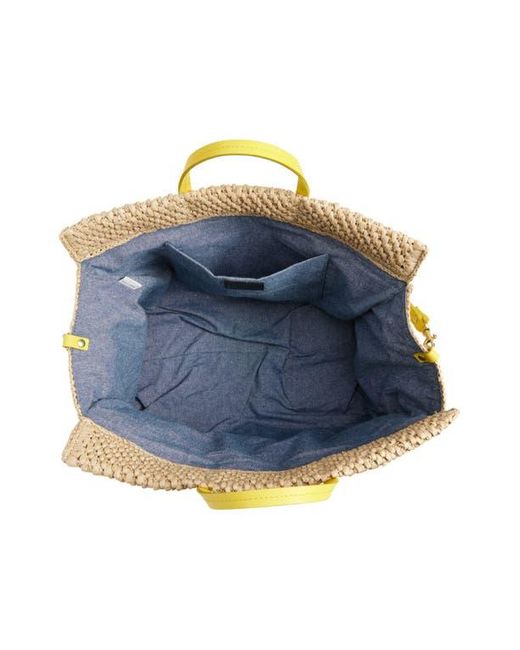 Clare V. Metallic Simple Woven Raffia Tote Bag
