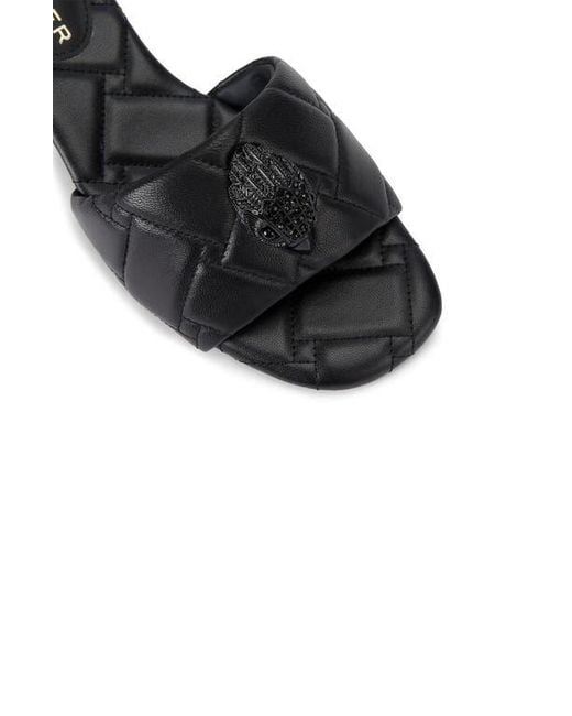 Kurt Geiger White Kensington Quilted Slide Sandal