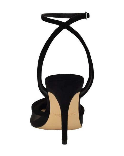 Calvin Klein Black Ozala Ankle Strap Pump