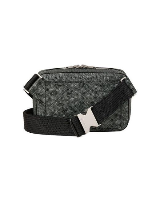 Sandro Black Small Reconstitued Leather Bag for men