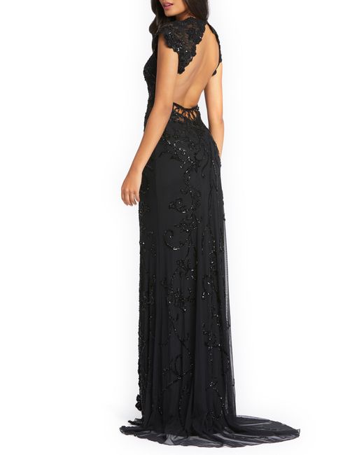 illusion sequin gown mac duggal