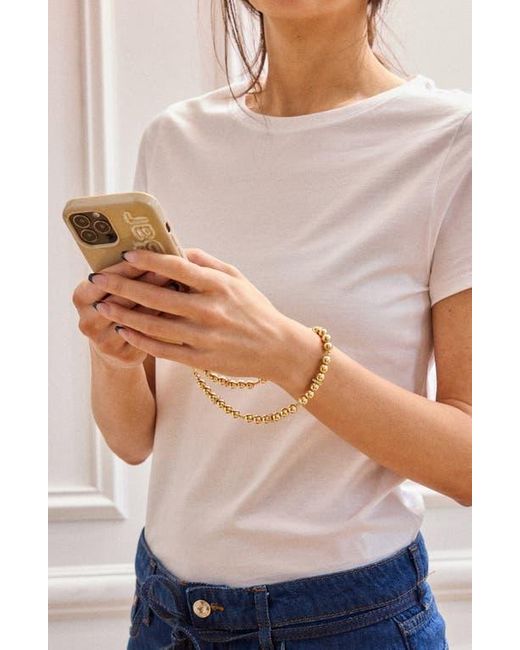 BaubleBar Metallic Pisa Pavé Beaded Phone Wrist Strap