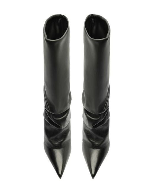 SCHUTZ SHOES Black Mikki Up Cloak Pointed Toe Boot