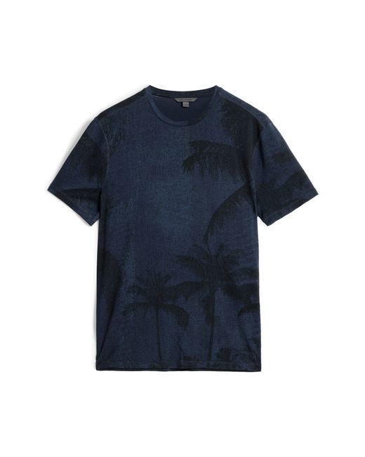 John Varvatos Blue Gobi Palm Burnout T-shirt for men