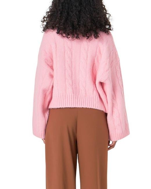 Endless Rose Pink Cable Stitch Sweater